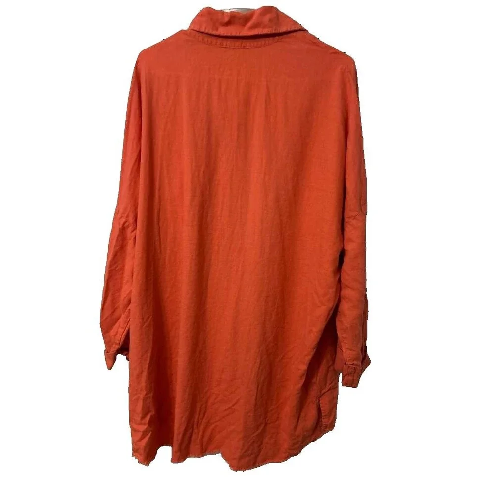 Show me your Mumu Button Down Long Sleeve Women Small Salmon Oversized Blouse